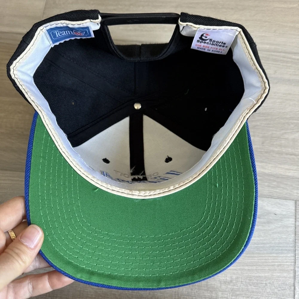 Vintage Sports Specialties Detroit Lions Script Hat Snapback NFL Black Wool‎ Cap